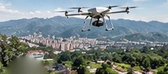 Dron sobrevolando la ciudad